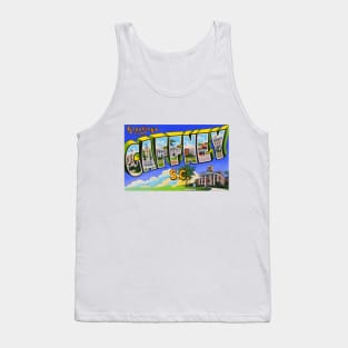 Greetings from Gaffney South Carolina, Vintage Large Letter Postcard Tank Top